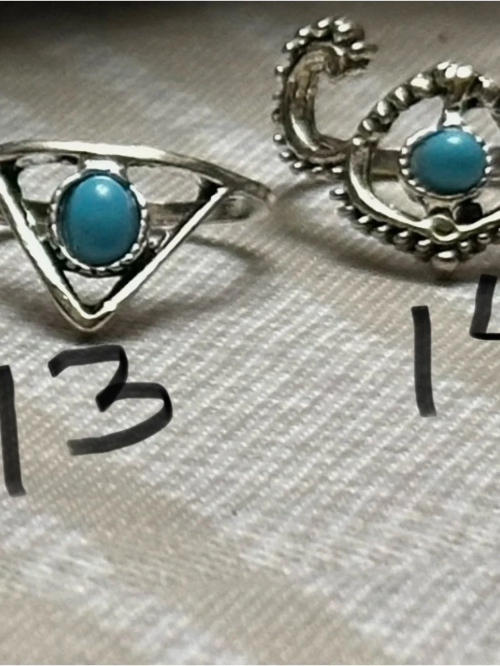 Vintage-Style Turquoise Silver rings